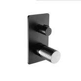 Linkware Gabe Wall Shower Bath Mixer W/ Divertor - Matte Black and Chrome